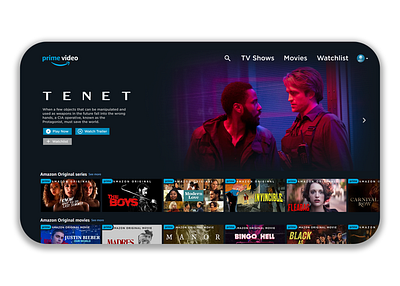 Amazon Prime Video Desktop UI Redesign amazon clean clean ui design desktop ui graphic design prime video simple ui uiux design ux