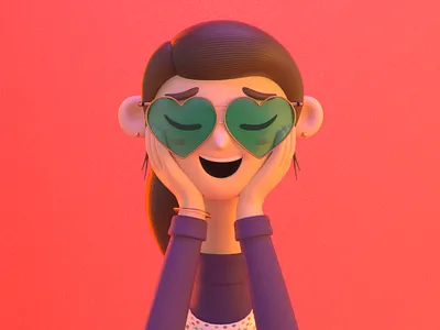 GIRL IN LOVE 3d c4d character design fashion girl illustration love render