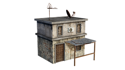 Old house 3D model Low-poly 3D model 3d graphic design