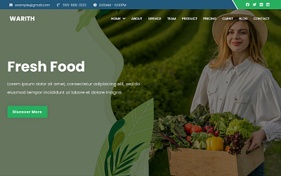 Warith - Organic Farm Landing Page Theme animation branding design typography website