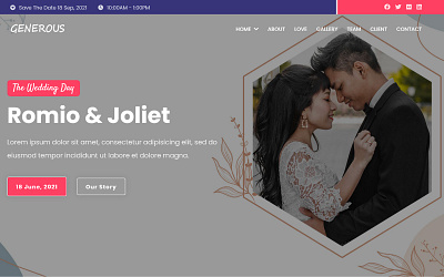 Generous is a nice and best wedding theme animation branding design minimal typography website