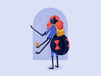 Widow 🕷️ black widow challenge character character design character design challenge illustration procreate spider texture university widow