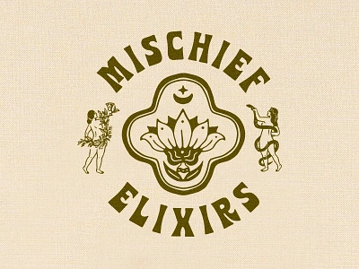 Mischief Elixirs branding design graphic graphicdesign illustration lettering logo typography vector