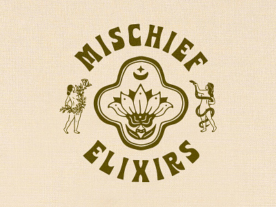 Mischief Elixirs branding design graphic graphicdesign illustration lettering logo typography vector