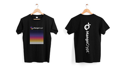 MangoCrypt T-Shirt design - 1 apperal art director brand strategy branding gradient illustration logo logo design logo designer logo maker logomark merch design merchandise design minimalist modern logo t shirt tee shirt tshirt vector symbol icon mark color wordmark