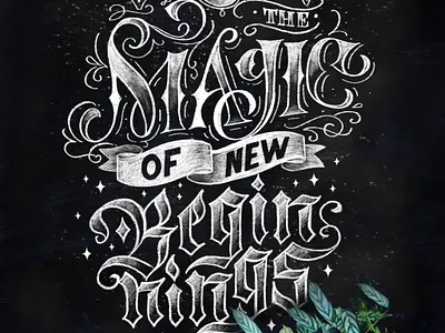 Chalk lettering “Trust the magic of new beginnings" chalk lettering procreate typography