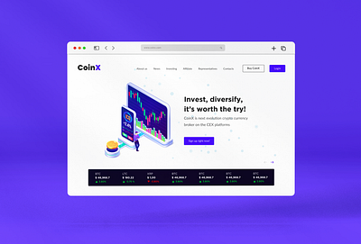 CoinX Web UI-2 bitocin branding creative cryptocurrency cryptoexchange cryptoweb etherum graphic design purple ui uiux ux vector webdesign website white