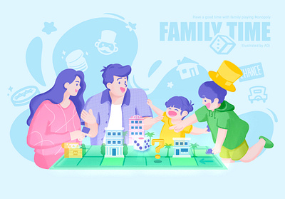 Family Time graphic design illustration imagination painting poster