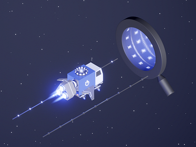 To The Stars 3d algolia b3d blender blender3d design illustration isometric portal rocket search spaceship stars truck