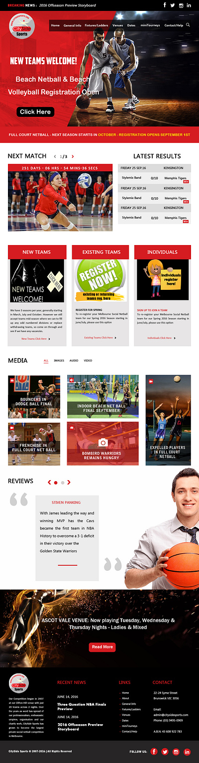 City Sports Landing Page branding graphic design illustration landing logo photoshop