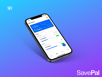 SavePal app branding design figma fintech iphone mockup savings solaszn ui