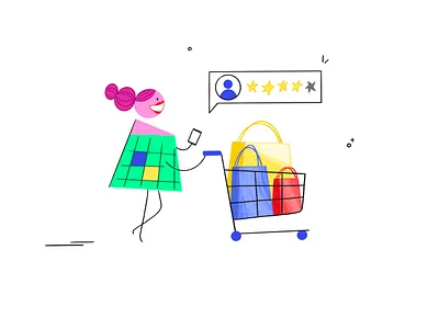 Shopaholic business character design digital2d dribbblers ecommerce empty states flat illustration flatdesign graphic illustration inspiration minimal shopping spot illustration ui illustration web illustration