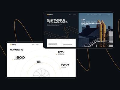 GT Energo - Main black branding clean design electric energy factory graphic design illustration industrial logo main numbers orange power thermal power ui web