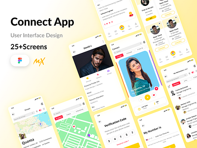 Connect App Design adobe xd connection design dribbble figma finance graphic design illustration linkedin new user interface