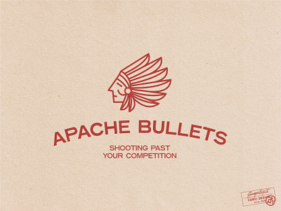 Apache Bullets apache branding bullet character concept creative friendly hobby inspiration line art logo mascot mature minimal native american simple sketch small business tribal visual design