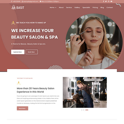 Basit is a beauity salon & spa theme animation branding design minimal typography website