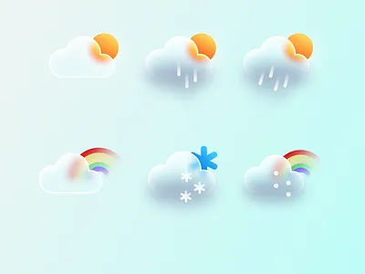 Weather — Icons 3d app art branding design illustration logo ui ux vector