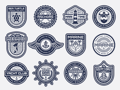 Retro nautical emblems design emblem logo vector yacht club