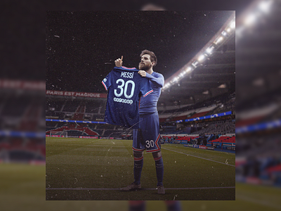 Messi 30 10 30 adobe adobe photoshop adobephotoshop barcelona celebration creative design football goal goat messi paris poster psg shirt sport sportposter stadium