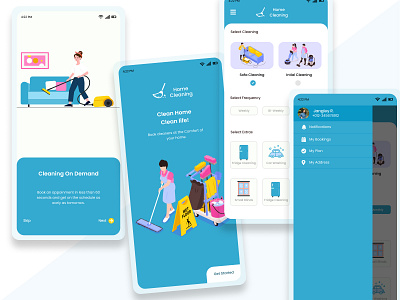 Home Cleaning Mobile APP bootstrap design graphic design icon illustration logo ui ux website