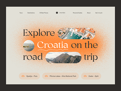 ~ travel website ~ clean landing minimalistic orange road trip roadtrip tourism travel travel agency travel landing page travel web travel website trip ui uiux ux vacation web web design website design