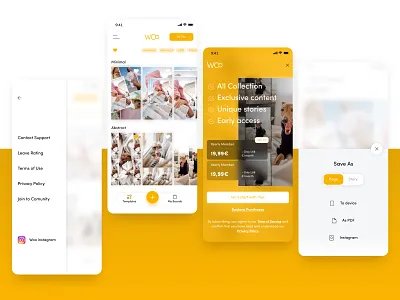 IOS App for creating stories some general screens app application design device edit editing image mobil mobile picture post shots social network stories story ui user experience user interface ux