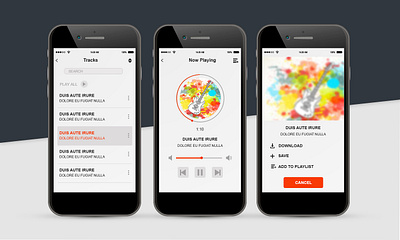 Music Player Mobile App bootstrap design icon illustration logo ui ux vector website