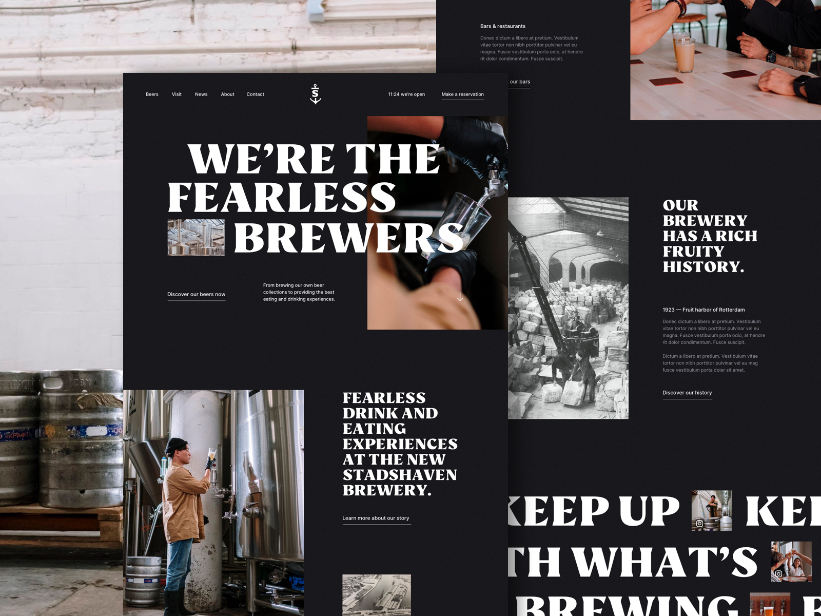 Example of Stadshaven brewery homepage