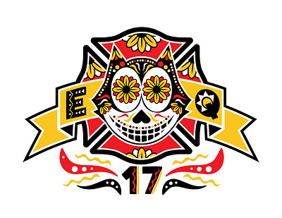 Dia De La Muertos Concept brand and identity design fire fire station illustration logo logo design