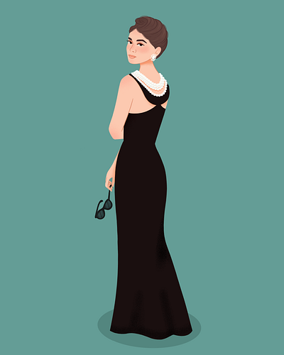 Audrey Hepburn #retroctober2021 60s audrey hepburn character girl illustration retroctober2021