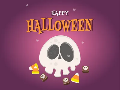 Happy Halloween card 2d character design flat graphic design halloween illustration scull vector