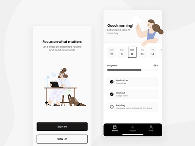 Habit tracker app calendar concept design habit habits health mobile productivity tracker ui ux