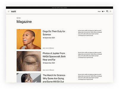 Noili Eshop - Magazine section beauty blog clean design eshop graphic design interface magazine oil ui user experience user interface ux webdesign