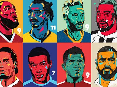 Footballers football footballers illustrated illustrated portrait illustration illustrator people portrait portrait illustration portrait illustrator portrait madness procreate sports