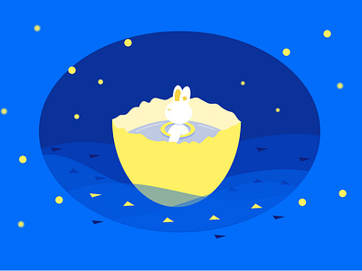 moon ai animal design flat illustration gift illustraion illustration logo ui