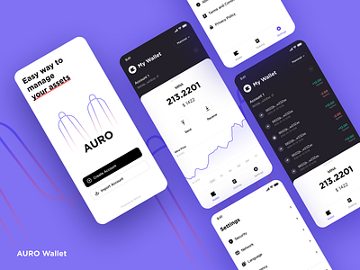 Crypto wallet - Mobile app app asset balance crypto crypto wallet dashboard finance login performance receive send setting sign up token transaction ui wallet web3