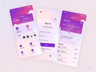 E-Wallet - Mobile Banking UI/UX Design banking app digital payments e wallet finance financial fintech mobile app design mobile banking money app money transfer online banking ui ui design ux ui