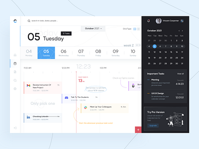 Web Design: Calendar App calender clean dashboard date event flat design management plan pro version product design schedule task list tasks ui ui design uiux user interface ux web design website