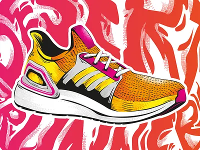 Desert Runner - Adidas Ultra Boost 20 adidas dubai graphic design illustration j.tito gouveia jtitogouveia lisboa lisbon portugal shoes sneakers typography uae ultra boost