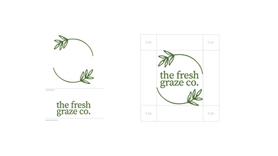 the fresh graze co. branding design food brand fresh fresh food graphic design green illustration illustrator logo minimal nature vector
