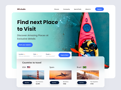 Travel landing page design home page landing landing page web web design website website design