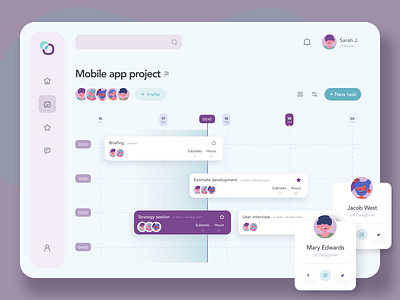 Task tracker calendar clean dashboard illustration interface product task tracker ui users ux web