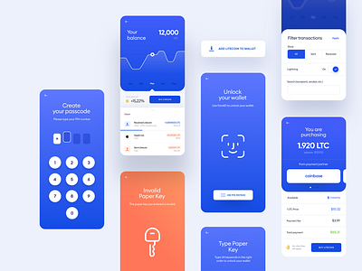 Litecoin Plasma - Official wallet design app bank bitcoin business coin crypto cryptocurrency design finance fintech interface invest investment litecoin money nft screens ui wallet
