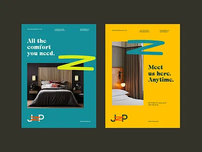 JzP Brading & Identity branding clean corporate identity coworking design hotel identity illustration lime logo minimalism orange petrol print serif type typography yellow