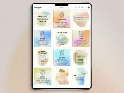 Instagram Template For Astrology art direction astrology brand identity branddesign colorful gradient texture graphicdesign instagram post instagram posts instagram story instagram template marketing strategy mesh gradients mystical noise texture online marketing quote design social media social media marketing visual design