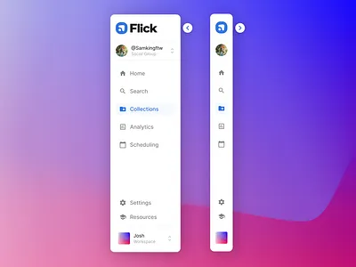 Navigation Bar Exploration - Flick dashboard design flick instagram ui uxui
