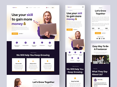 ✨Ephemeral • Responsive Landing Page branding design freelance freelancer freelancer job job finder job seeker landing page landing page design minimal online job ui ux web web design website website design