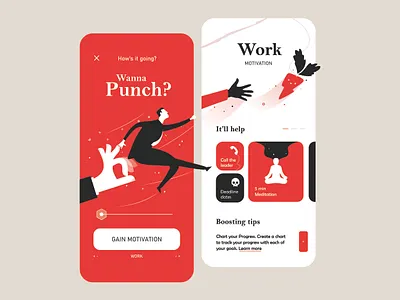 Work Motivation Mobile App branding clean design illustration ui ui design ux ux design uxui