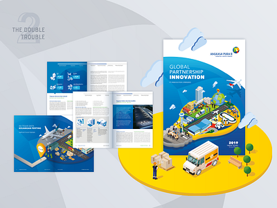 Angkasa Pura II 2019 Annual Report annual report corporate design editorial design graphic design illustration isometric layout