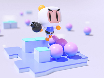 Bomberman 3D 3d 90s arcade blender blender3d bomberman characterdesign madebyevelynr videogame